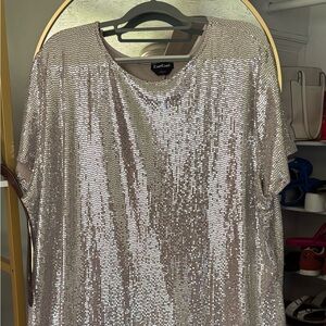 Bebe Shimmering Silver Sequin Dress